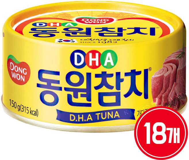 동원 DHA참치, 150g, 18개