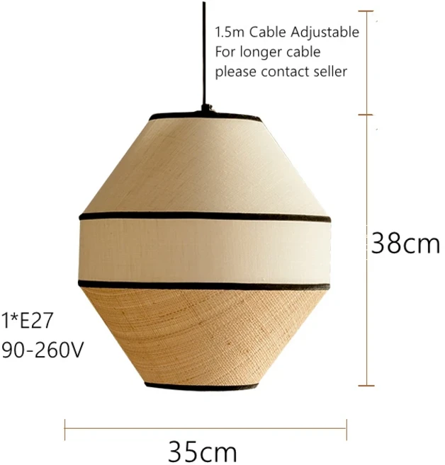 일본 와비사비 레트로 위커 라탄 LED 펜던트 조명 심플한 수제 램프 거실 홈 장식 샹들리에, 03 Model A, 01 100 260v, 03 Cold light