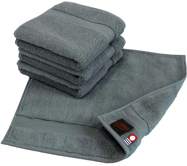 이마바리 타월 인증 손수건 타월 hiorie(히오리에) HOTELS Grand 호텔즈 그랑 4매 세트 클라우드 블루 일본 제조 급 초장면 순간 흡수 두꺼운 면 100% 호텔 사양