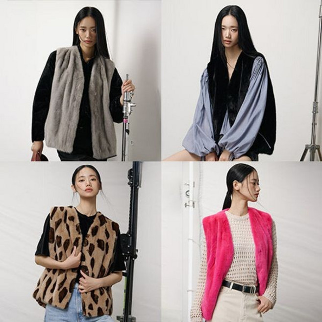 유로컬렉션 [] 20만원 가격인하 휘메일 풀스킨 밍크 브이넥 베스트(25년 신상) 1114419