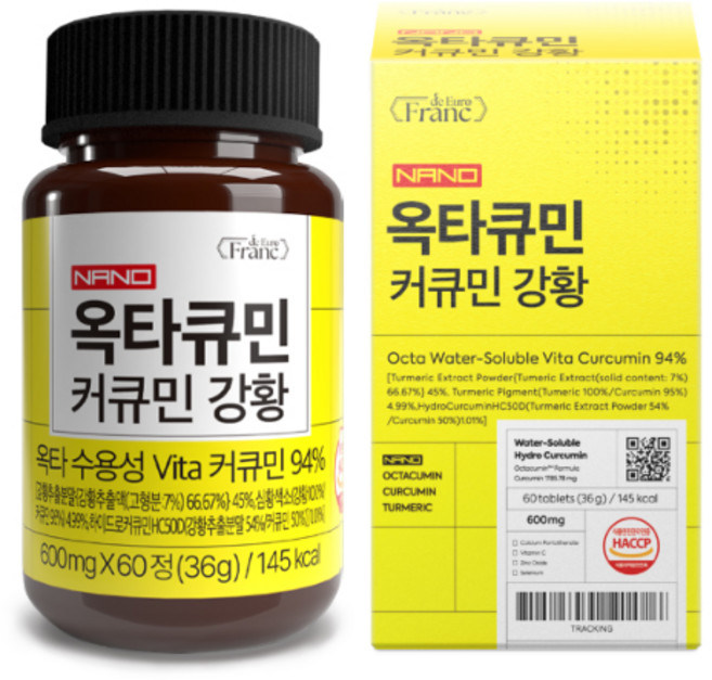나노 옥타큐민 수용성 커큐민 94% 강황, 1개, 60정
