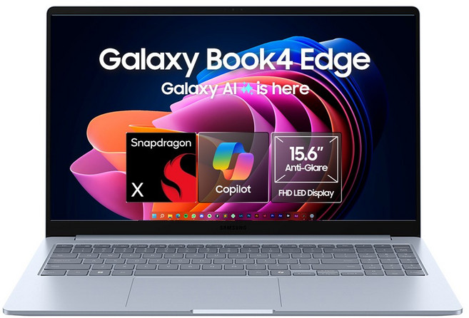 삼성전자 갤럭시북4 Edge NT750XQB-KC01B 15인치(39.6cm) 스냅드래곤 X / 코파일럿 PC 인공지능 AI노트북, 사파이어 블루, 256GB, 16GB, WIN11 Home
