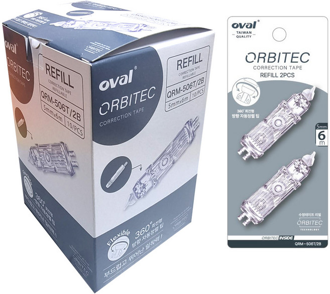 OVAL 오발 수정테이프 리필(QRM-506T 2B)10세트 1갑