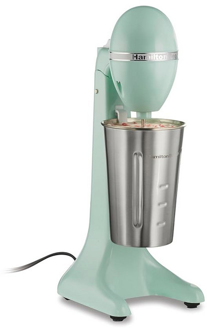 해밀턴 비치 드링크마스터 전기 드링크 믹서 레트로 밀크셰이크 메이커 & 밀크 프로더 2단 속도 초대형 28온스. 스테인리스 스틸 컵 클래식 크롬, 1개