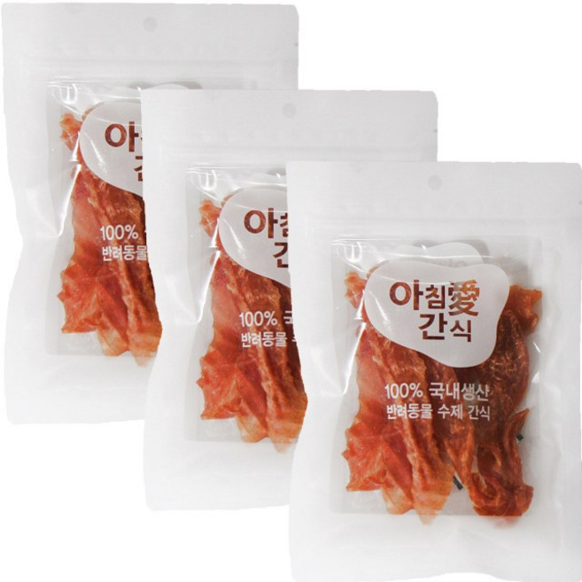 아침애 강아지 수제간식 3개세트 특가전, 3개, 닭가슴살 육포