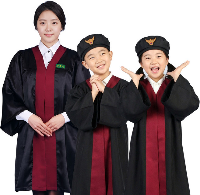초중고 판사복 졸업복 졸업가운 어린이 학생용 법복 모의재판 법정 직업체험복 의상