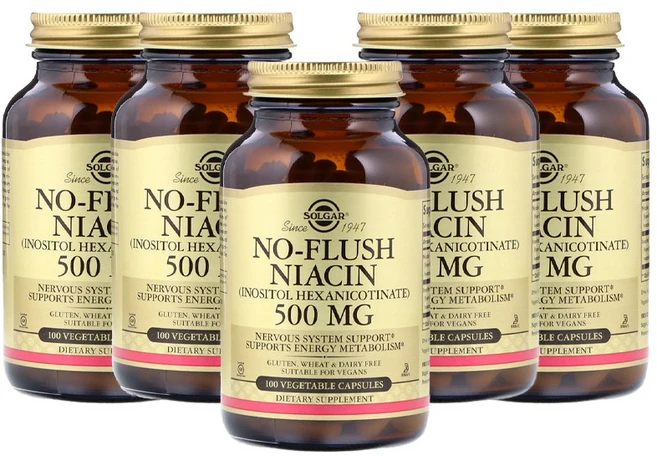 솔가 [5개 SET] 노 플러시 나이아신 500mg 100정 (캡슐) Solgar No-Flush Niacin 500mg100vcaps, 5개 - 쿠팡