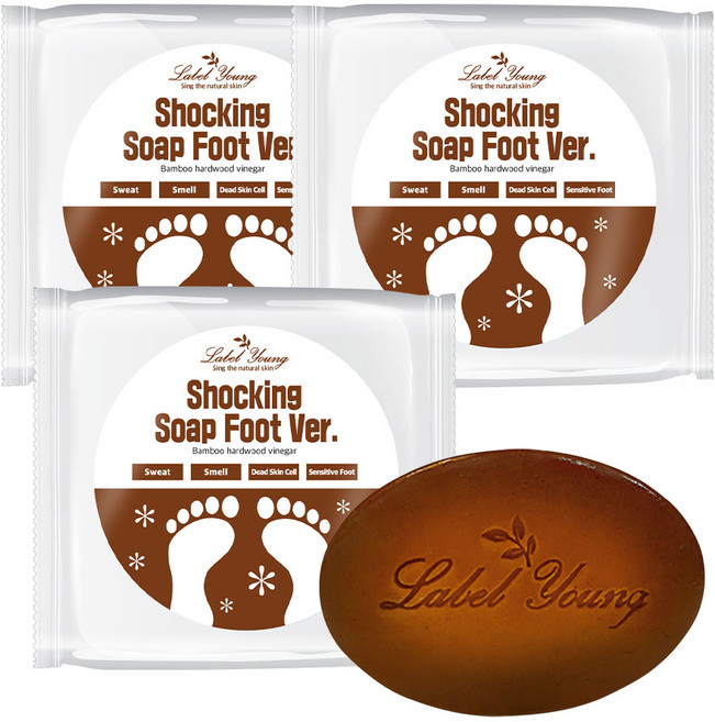 라벨영 발꼬락비누, 3개, 90g