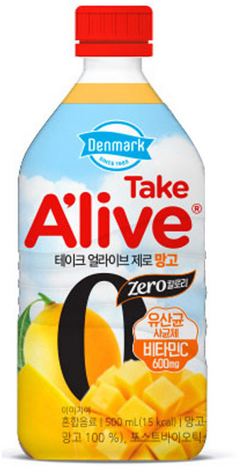 덴마크우유 테이크 얼라이브 망고, 24개, 500ml
