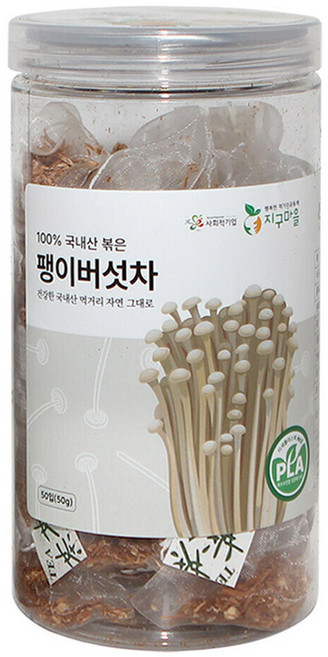 지구마을 생분해필터 PLA 삼각티백 전통차 팽이버섯차, 1개, 50개입, 1g