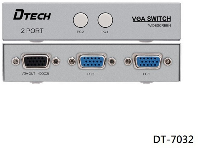 【勁昕科技】DTECH帝特 VGA切換器 二進一出 DT-7032, 1個