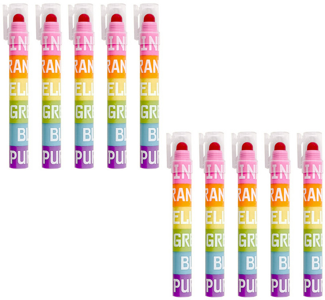 조선문방구 부드럽게 그려지는 블럭 고체 형광펜6색 10개, 1세트