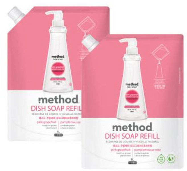 메소드 레몬민트 주방세제 용기 532ML x2개, 2개