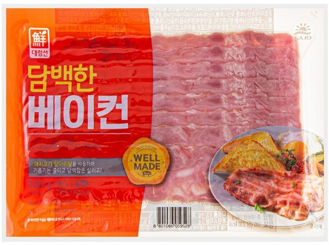사조대림 담백한 베이컨, 4개, 140g