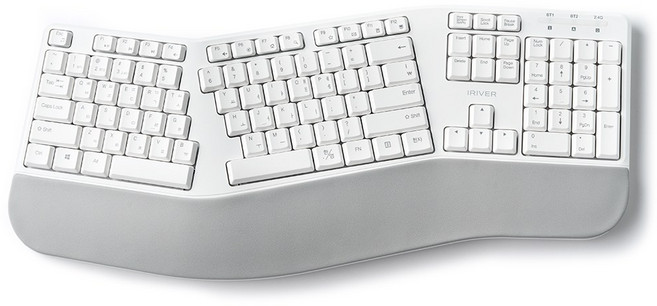 아이리버 멀티페어링 인체공학 무선키보드, 화이트, EQWEAR-ERGO WAVE EW3, 제조사축
