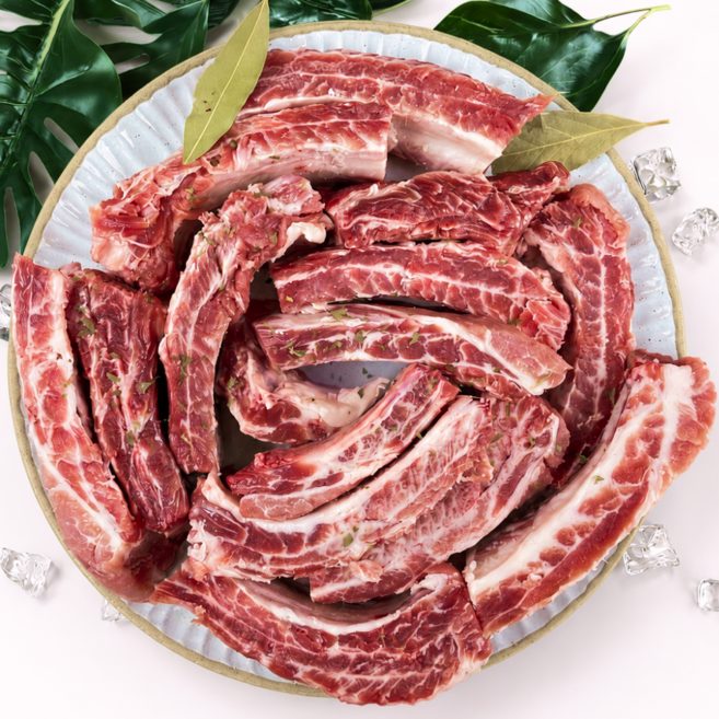 급냉 프리미엄 돼지고기 등갈비 등뼈 쪽갈비, 1개, 1kg