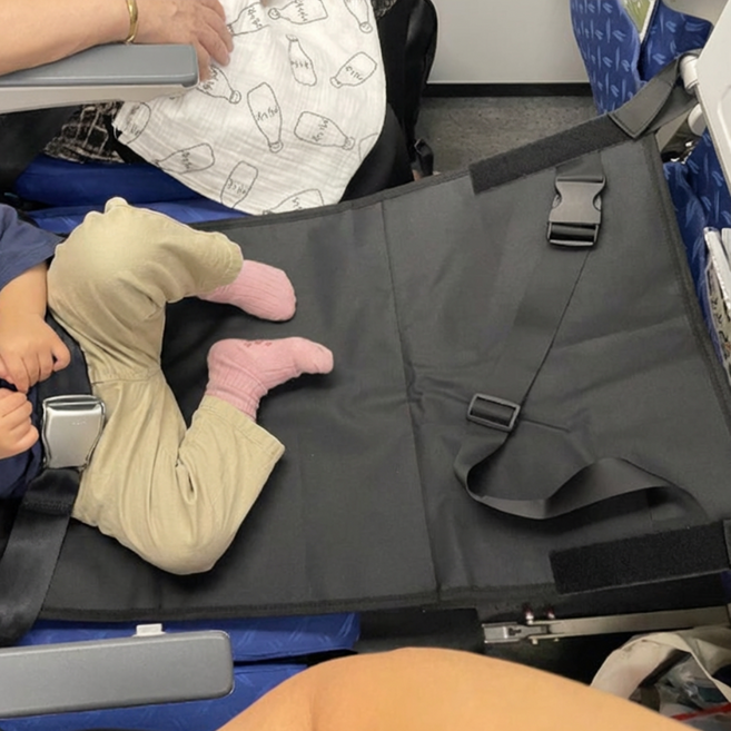 키시크 기내용 발 해먹 발 걸이 연장 시트, 1개, 제타블랙