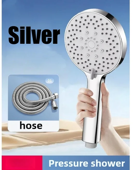 욕실 5가지 모드 휴대용 샤워기 조절 가능한 절수 스프레이어 샤워 헤드 욕실 액세서리, 02 Style D