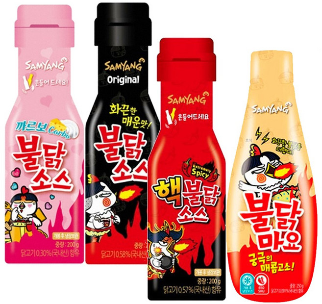 삼양 불닭소스 4종세트 까르보불닭소스 핵불닭소스 불닭마요, 850ml, 1개