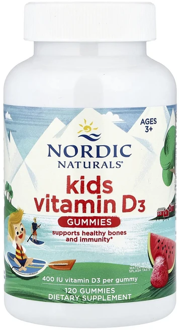 Nordic Naturals 비타민D3 구미젤리 키즈 와일드 워터멜론 스플래시 400IU 구미젤리 120개, NordicNaturals비타민D3구미젤리키즈와일드워터 - 쿠팡