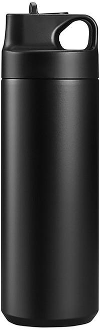 日式不鏽鋼運動吸管保溫杯 550ml 保溫6-12小時, 黑色, 1個