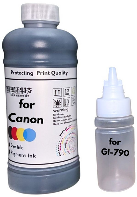 優墨科技 相容墨水空瓶 Canon GI-71 GI-70 G3010 G2002 G3000, 黑BK 500ml,GI-790, 1個