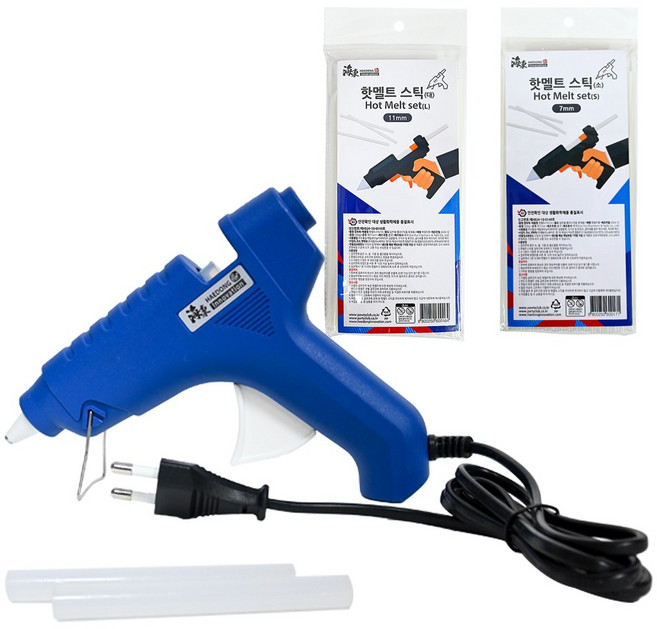 별이네파티 글루건심 7mm 11mm 핫멜트 글루건 세트 스틱 소량 500g 모음, 7mm글루건 스틱 10입, 1개