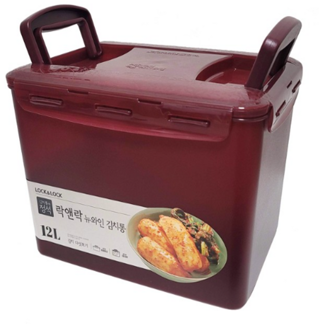 김치통 뉴와인김치통12리터 (box4개)투핸들 직사각 락앤락 와인김장통, 1박스, 12L