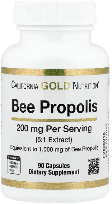 CGN 프로폴리스 벌꿀 꿀벌 캘리포니아골드 Propolis 200mg 90캡슐, 90정 - 쿠팡
