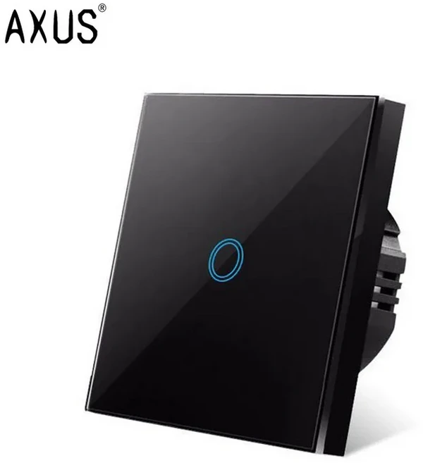 호환 AXUS EU 터치 스위치 AC100-240V 전원 LED 1/2/3 갱 크리스탈 유리 패널 벽 램프 전등 스위치 센서 스, 01 black 1 gang