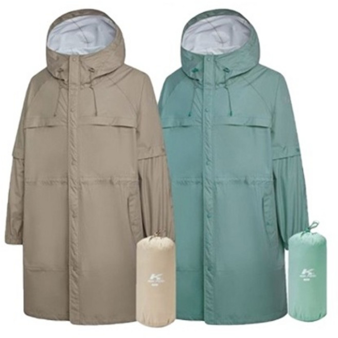 콜핑 알로스 소매탈부착 공용 레인 코트(KFJ6400U 007), 민트 FREE, 1개