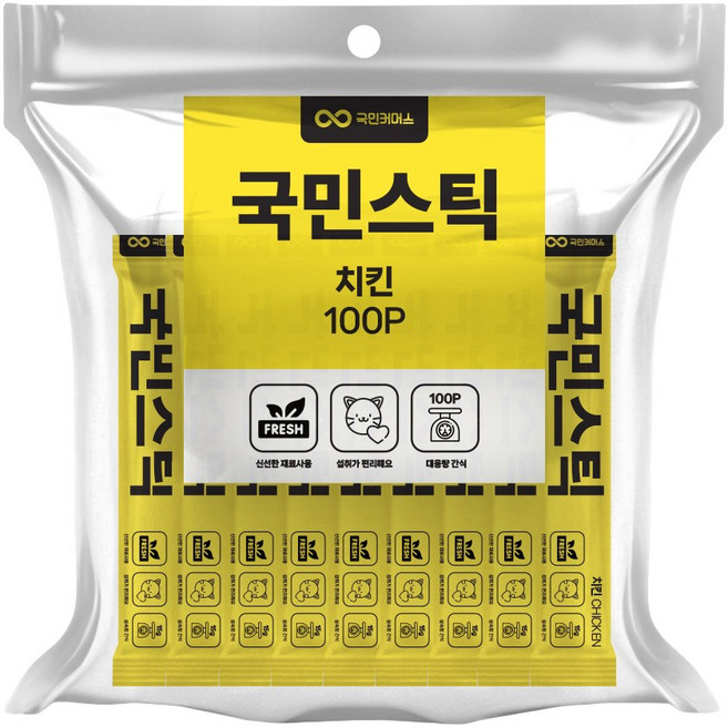 국민스틱 치킨맛 쮸르 15g x 100개 고양이간식