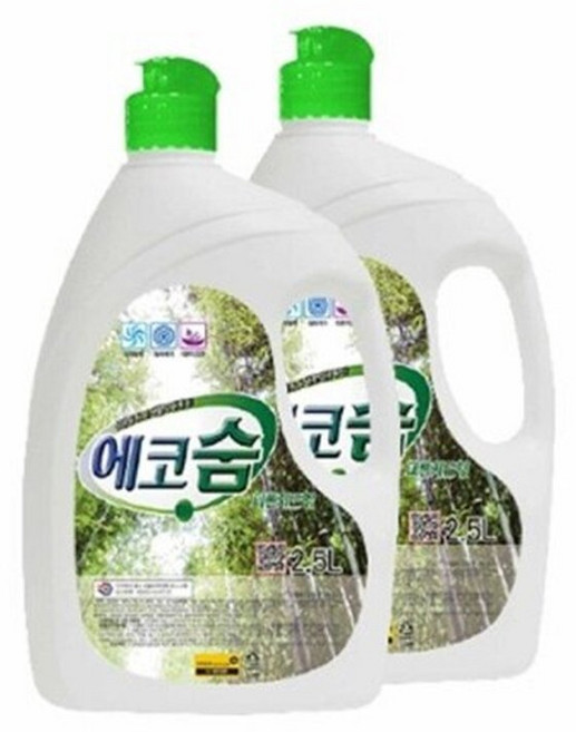 VEN 섬유탈취제 에코숨 2.5Lx 6개 피톤치드/사무실/리필용/가정용/급식소용/회사용/오피스용/대량용/사무실, 없음