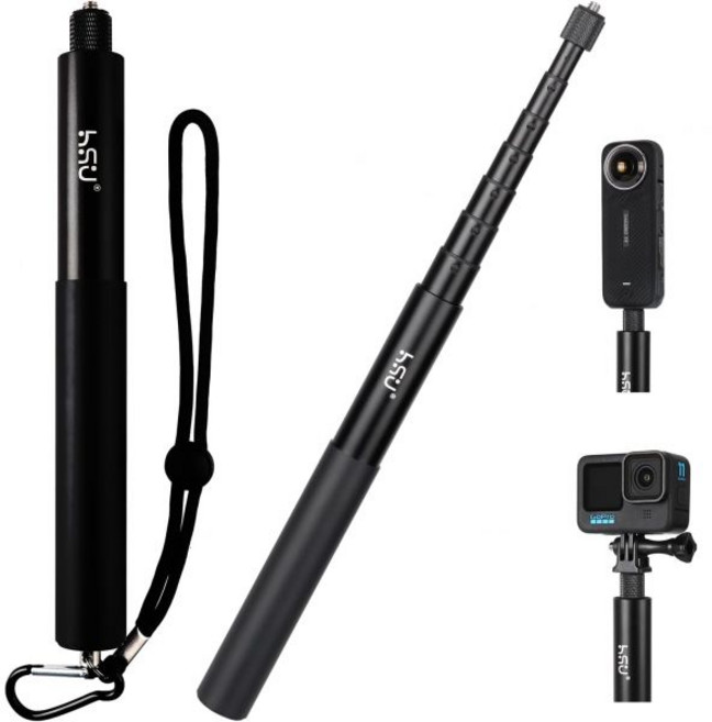 Insta360용 HSU 59인치150cm 보이지 않는 셀카봉 Insta360 X5 X4 X3 X2 X2 X Insta360 ONE R RS GoPro DJI 액션 카메라용 익