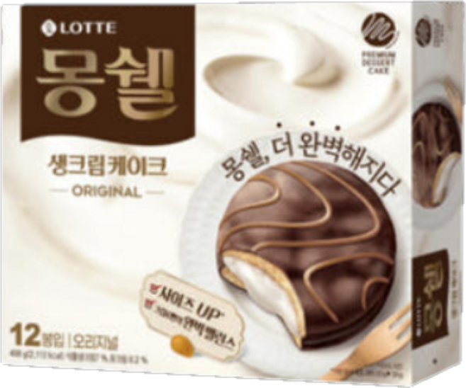 몽쉘 생크림케이크 오리지널 12p, 408g, 1개