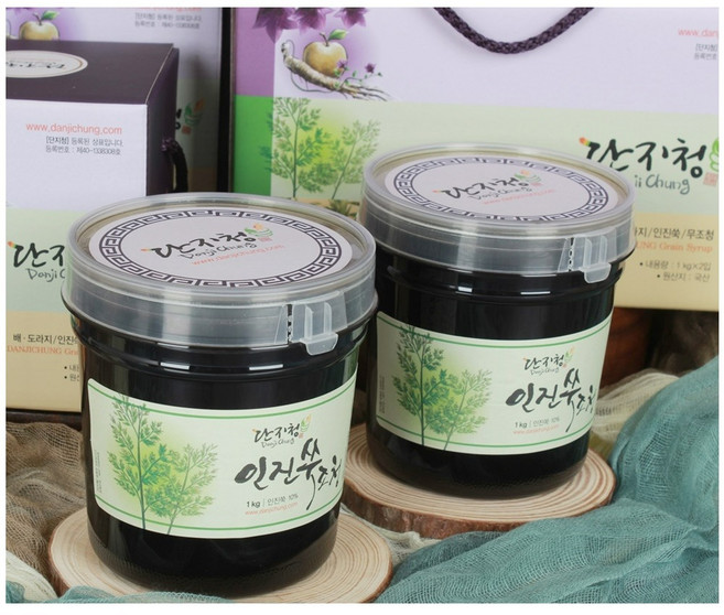 단지청 인진쑥조청1kg+인진쑥조청1kg 국산 인진쑥 청 전통 건강 식품 선물세트, 2
