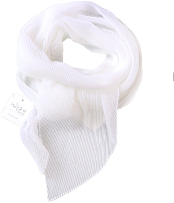 메리앤유 실키 플리츠 쁘띠 미니 주름 스카프