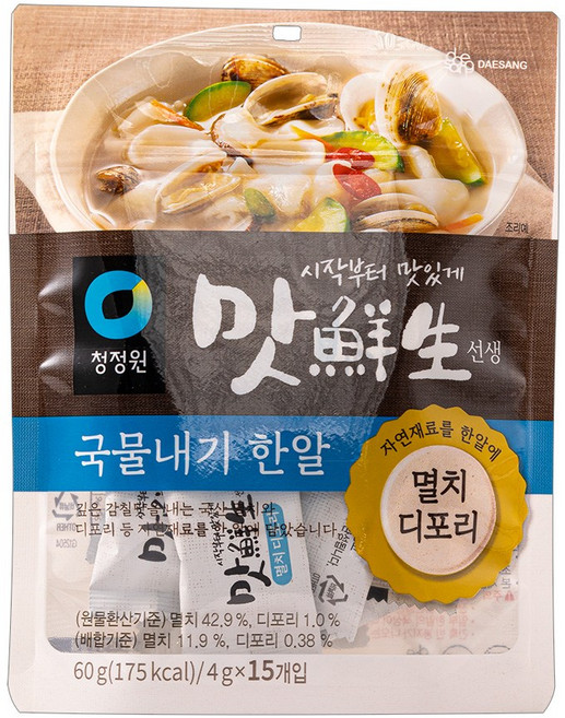 맛선생 멸치디포리 국물내기 한알, 60g, 2개
