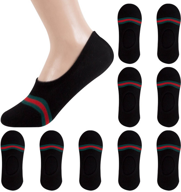 삭스너 여성용 삼선링글 안벗겨지는 덧신 양말 10켤레