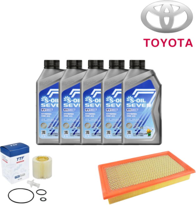 도요타 캠리 0W20 엔진오일 + TTF 오일필터 + 에어필터세트, 1세트, 7세대 하이브리드