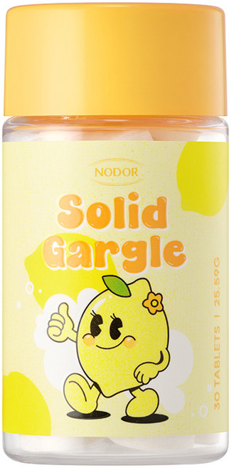 [본사공식몰] 노도르 입냄새 구취 제거 휴대용 고체 가글 레몬 30정, 1개, 25.6g