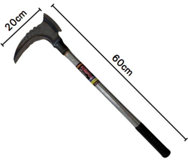 大力夯專業五金 高錳鋼雙砍鎌刀 長柄割草刀 農用砍柴開路多功能 60cm/110cm可選, 1個, 60cm