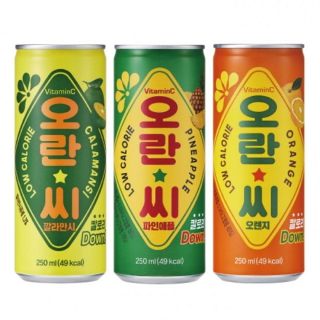 오란씨 3종 250mlx30캔파인애플.오렌지.깔라만시, 오란씨 파인애플 250mlx30캔, 250ml