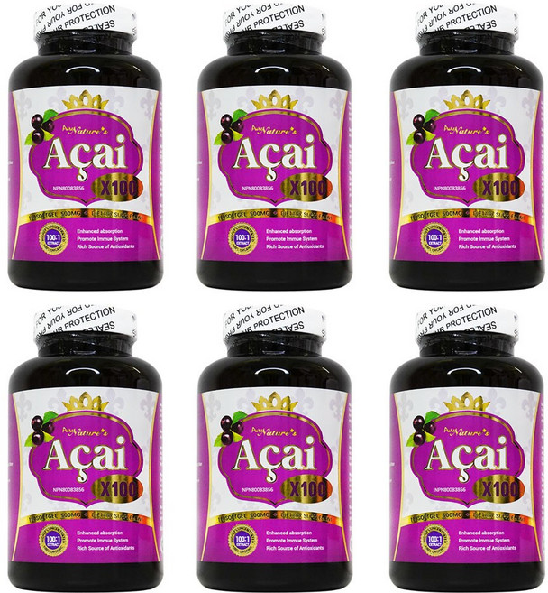 6병세트 PNC 브라질 아사이베리 100배 고농축 눈건강 안토니아신, 6개, 120정