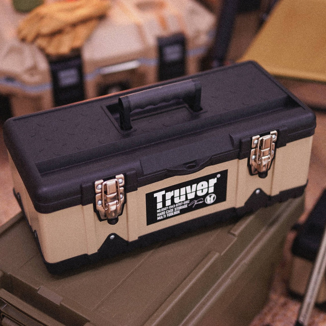 트루버 캠핑가방 단조 팩가방 공구 수납 캠핑툴박스, 1개, 샌드+블랙