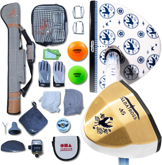 히어로 파크골프채 협회공식인증 국산프리미엄 16종세트, 백자, 쟈가드베이지, M