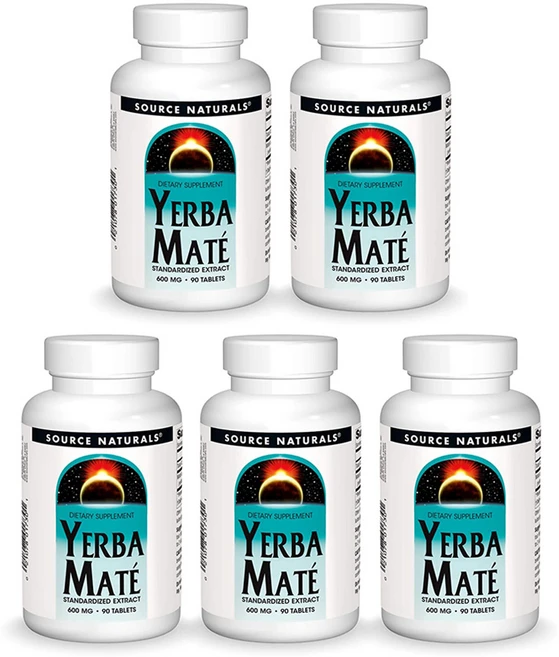 소스내츄럴스 예르바 마떼 600mg 타블렛, 90정, 5개 - 쿠팡