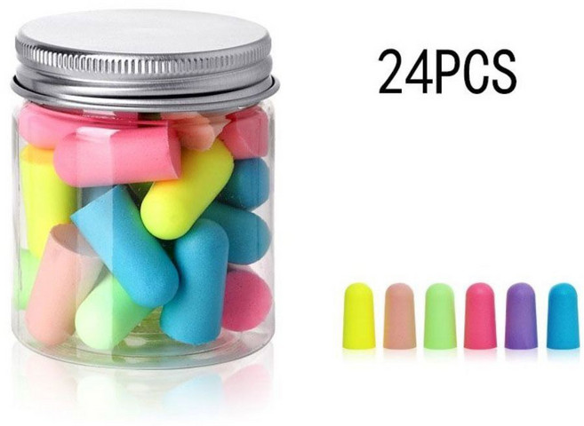 소음 방지 실리콘 귀마개 부드러운 폼 일회용 방음 감소를 위한 편리한 귀 보호기, multicolor, 1개