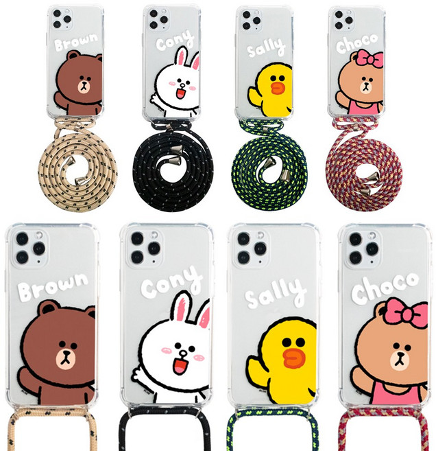 라인프랜즈 하이목걸이 클리어슬림범퍼 목걸이 케이스 갤럭시 갤럭시X커버5