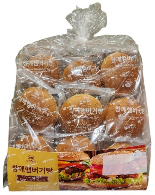 코스트코 신라명과 참깨 햄버거빵 1260g(70g x 18개) + 이케아 봉지클립(대) 1P, 1.26kg, 1개